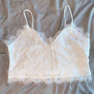 Lace crop tank top